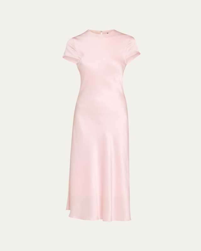 Luciana Bias Silk Satin Slip Dress